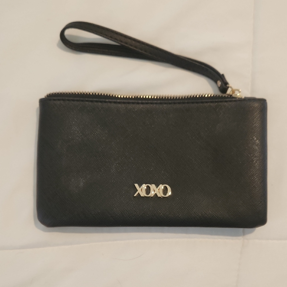 XOXO Elegant Black Wristlet with Gold Accent